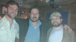 L-rR Drew Ball of the Riverbreaks, Sturgill Simpson, and the writer, Nathan Empsall, in November 2013.